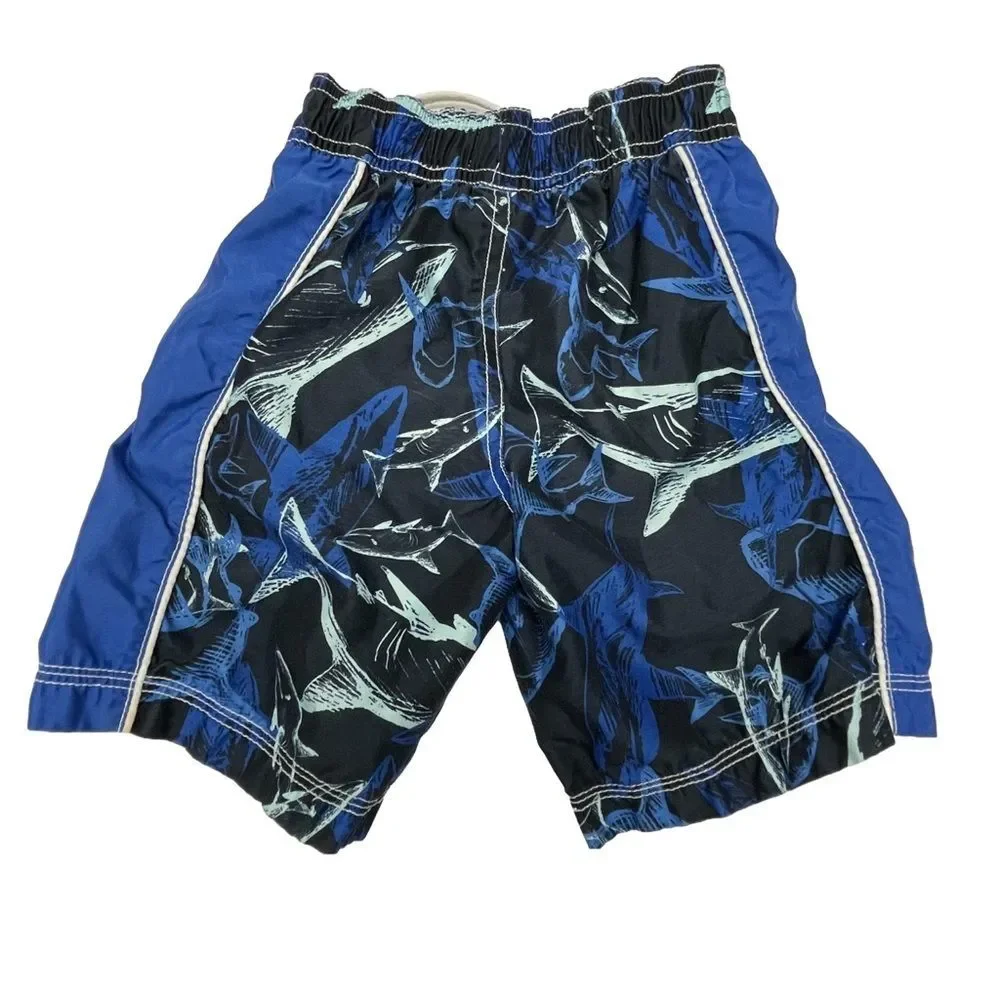 Old Navy Swim Suit Trunks Black & Blue Sharks Toddler Boy’s 3T